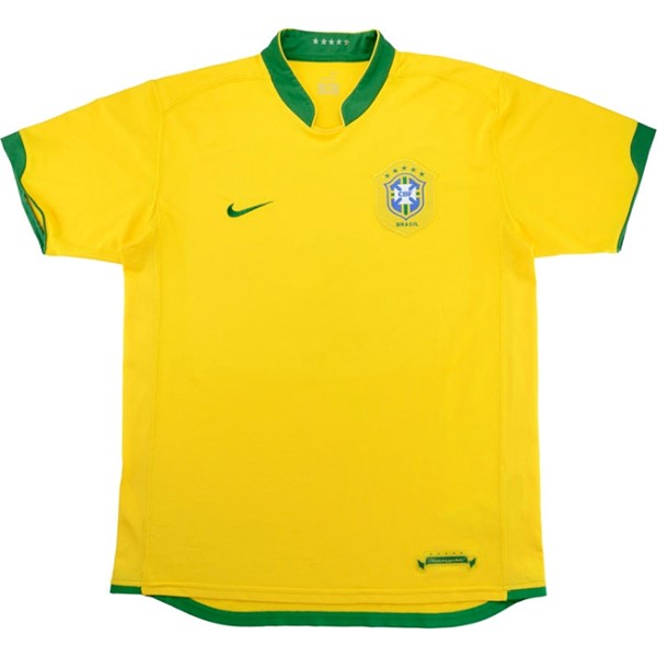 Authentic Camiseta Brasil 1ª Retro 2006 Amarillo